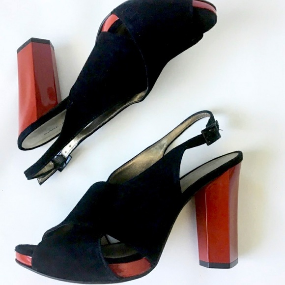 Vintage DVF Marlene Platform Red Heels - Picture 4 of 10